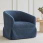 Swivel Accent Chair, 360 Degree Performance Fabric Armchair Modern Barrel Chairs Armchair for Living Room Bedroom Home and Office,Blue