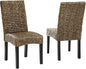 Crosley Furniture Edgewater Handwoven Natural Fiber Rattan Dining Chairs Set of 2, Seagrass
