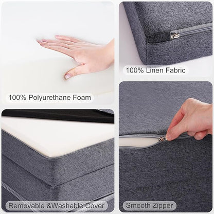 ROBOTIME Modular Play Couch for Kids – Convertible Foam Toddler Sofa for Boys & Girls, Kids Couch for Playroom & Bedroom, Versatile Building Sofa for Forts and Reading Nooks (Space Grey)