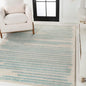 JONATHAN Y Khalil Modern Berber Stripe Cream/Turquoise Indoor Area Rug, 3x5, Contemporary, Bohemian, Easy-Cleaning for Living Room, Bedroom, Kitchen, Pet Friendly, Non-Shedding (MOH207B-3)