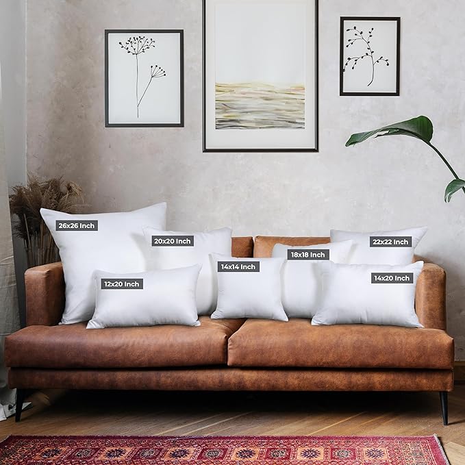 Utopia Bedding Throw Pillows (Set of 4, White), 14 x 14 Inches Pillows for Sofa, Bed and Couch Decorative Stuffer Pillow