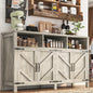 Buffet Cabinet with Storage Farmhouse with 4 Doors, 55'' Large Kitchen Storage Cabinet Wood Coffee Bar Buffet Sideboard for Kitchen, Dining Room, Entryway