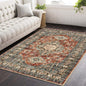 Lahome Oriental Area Rug, 3x5 Washable Rugs for Living Room Non Slip Entry Mat, Vintage Soft Pet Friendly Throw Carpet for Entryway Bedroom Dinning Room, Brick Red
