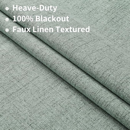 Joydeco Custom 100% Blackout Long Drapes for Bedroom Living Room Blackout Darkening Curtain Thermal Insulated Back tab Rod Pocket 1 Panel(Sage Green,Custom Size)