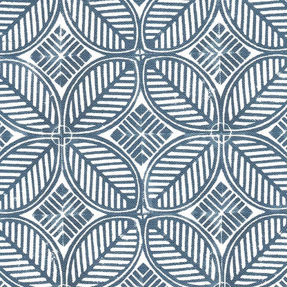 HomePop Home Decor | K7342-A874 | Classic Square Storage Ottoman with Lift Off Lid | Ottoman with Storage for Living Room & Bedroom, Blue Indigo Print, Large