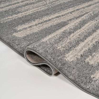 JONATHAN Y Khalil Modern Berber Stripe Gray/Cream Indoor Area Rug, 3x5, Contemporary, Bohemian, Easy-Cleaning for Living Room, Bedroom, Kitchen, Pet Friendly, Non-Shedding (MOH207G-3)