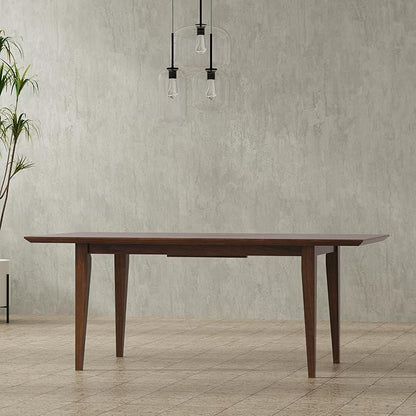SIMPLIHOME Colby Extendable Dining Table, Solid Wood Walnut Veneer in Walnut, 60-76 x 36 inches, Contemporary-Style Rectangular Expandable Kitchen Table with Butterfly Leaf for 6+ People