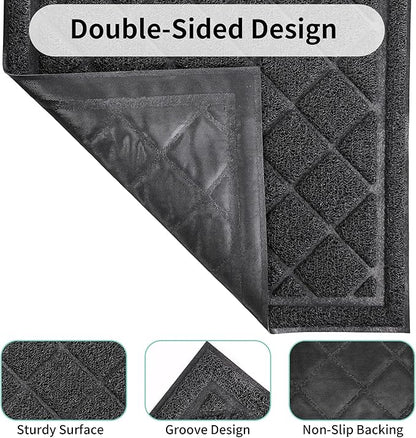 Front Door Mat Indoor Outdoor, 48" x 24" Non Slip Welcome Doormat for Entryway, Heavy Duty Low Profile Entrance Rug for High Traffic Areas, Patio, Outside Entry, Yard, Porch Waterproof