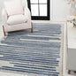JONATHAN Y Khalil Modern Berber Stripe Cream/Navy Indoor Area Rug, 3x5, Contemporary, Bohemian, Easy-Cleaning for Living Room, Bedroom, Kitchen, Pet Friendly, Non-Shedding (MOH207E-3)