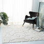 SAFAVIEH Florida Shag Collection Area Rug - 6'7" Square, Creme & Creme, Scroll Design, Non-Shedding & Easy Care, 1.2-inch Thick Ideal for High Traffic Areas in Living Room, Bedroom (SG455-1111)