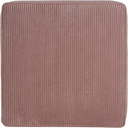 Christopher Knight Home Isa Square Ottoman Footstool, Corduroy Pouf Poufee Footrest Ottoman Large Seat, Modern Side Table for Living Room Bedroom Home Decor, Pink, 30"