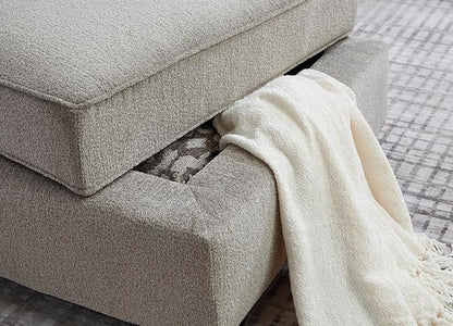 Signature Design by Ashley Claireah Casual Square Storage Ottoman with Removable Lid, Light Brown
