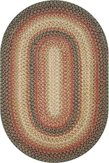 Homespice Russet Multi Color Oval Braided Rug, 8x10' - Handmade with Jute, Warm Country Decor, Perfect for Living Rooms and Bedrooms - Pet Friendly and Easy to Clean
