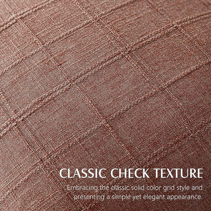 Foindtower Set of 2 Decorative Linen Check Throw Pillow Covers Neutral Farmhouse Vintage Cushion Covers Modern Boho Home Decor for Sofa Chair Couch Bedroom Living Room Outdoor,18×18 Inch,Autumnal Red