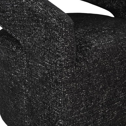 OSP Home Furnishings Devin Modern Upholstered Swivel Accent Barrel Chair, Midnight