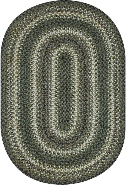Homespice Pinecone Green Oval Rugs 6x9' – Rustic Jute Oval Area Rugs for Bedroom and Living Room for Country Decor