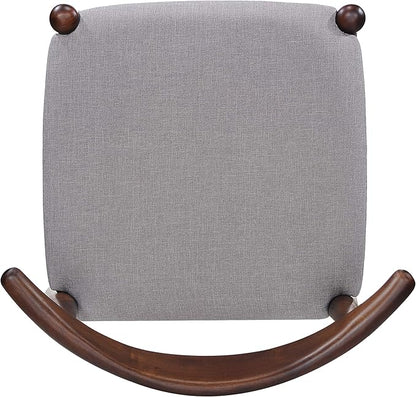 Christopher Knight Home Francie Fabric with Walnut Finish Dining Chairs, 2-Pcs Set, Light Grey / Walnut