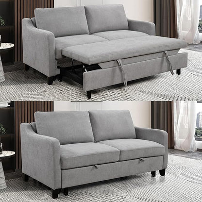 ERYE Modern 3-in-1 Sofa Loveseat Convertible Sleeper Sofabed, Queen Size Upholstered Love Seat Sofa Soft Cushion Daybed with Pull Out Sleeper Couch Bed for Living Room Home Apartment RV