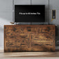 YITAHOME Rustic Brown Drawers TV Stand for 65 inches with Power Outlets -Chest of Drawers Dresser with Side Organizer Bag Entertainment Center TV Console