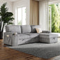 96.1 Inch L-Shaped Convertible Sectional Sleeper Sofa with Pull Out Bed, Storage Bags and 2 Hidden Cup Holders on Arms, Upholstered Corner Couch for Living Room Office Apartment, Gray