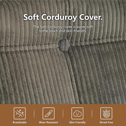 N&V CUBICUS Sofa, Single Seated Foam Sofa, Armless Floor Sofa, All New Hybrid Foam Design, with Matching Ottoman (CUBICUS, Salmon)
