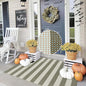 OJIA Outdoor Rug 3'x5', Washable Entryway Rugs Indoor Fall Front Door Mat Cotton Woven Checkered Front Door Rug Small Area Rug Halloween Doormat for Porch Kitchen Patio Bathroom (Green/White/Tan)