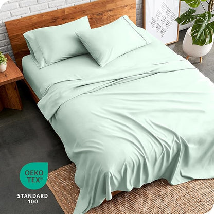 Bare Home Split Head Flex King Sheet Set - 1800 Ultra-Soft Microfiber Bed Sheets - Double Brushed - Deep Pockets - Easy Fit - 4 Piece Set - FlexTop Bedding Sheets (Split Head Flex King, Spring Mint)