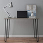 Desk with Hairpin Legs - Modern Industrial Style Home Decor - Woodgrain-Look and Steel Accent Home Office Furniture by Lavish Home (Gray)