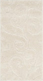 SAFAVIEH Florida Shag Collection Accent Rug - 2'3" x 4', Creme & Creme, Scroll, Non-Shedding & Easy Care, 1.2-inch Thick Ideal for High Traffic Areas in Entryway, Living Room, Bedroom (SG455-1111)