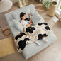 Oversized Chaise Daybed Lounge Sleeper Chair Sofa Full Foam Cloud Chaise Sofabed for Living Room,Luxury Plush Corduroy Upholstered Sleeper Couch Extra Wide Chair Bed W/3 Pillows for Home/Apartment