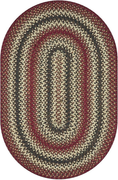Homespice Chester Country Rugs for Living Room 8x10' Oval Braided Rug