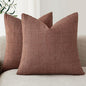 Foindtower Set of 2 Decorative Linen Check Throw Pillow Covers Neutral Farmhouse Vintage Cushion Covers Modern Boho Home Decor for Sofa Chair Couch Bedroom Living Room Outdoor,22×22 Inch,Autumnal Red