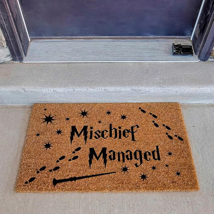 Funny Coir Doormat Magical Fantasy Front Door Mat Entryway Indoor and Outdoor Mat with Heavy Duty Front Porch Decor Welcome Mats for Entrance Way Decor Natural Coconut Thick Brown Mat 23.7x15.7 inch