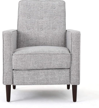 Christopher Knight Home Mervynn Mid-Century Modern Fabric Recliners, 2-Pcs Set, Light Grey Tweed