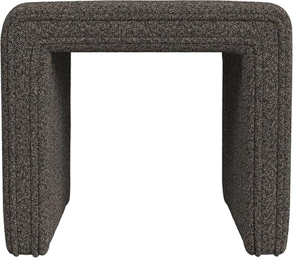 HomePop Modern Channel Tufted Ottoman Home Décor|Ottoman for Living Room & Bedroom - Dark Brown Boucle