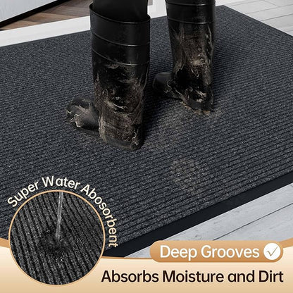 Amyracel Front Door Mat Indoor Outdoor Entrance, 36'' x 120'' All-Season Waterproof Heavy Duty Doormat for Outside Entry, Stain and Fade Resistant, Low Profile, Easy Clean Patio Entryway Mat