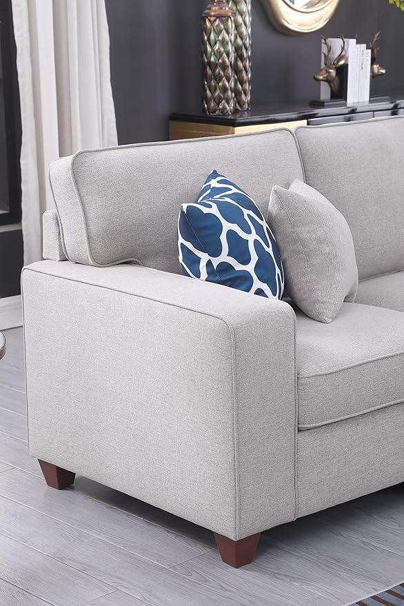 Devion Furniture Garisa Sectional Modular Sofa with Ottoman for Living Room, Apartment, Bedroom, Office, Dorm