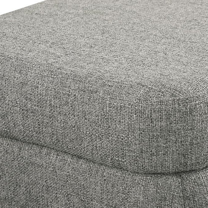HomePop Upholstered Storage Bench with Metal Leg Home Décor|Bench with Storage for Living Room & Entryway - Sustainable Gray Woven