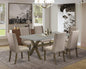 East West Furniture X797FL716-7 7 Piece Dining Table Set Consist of a Rectangle Kitchen Table with X-Legs and 6 Dark Khaki Linen Fabric Upholstered Chairs, 40x72 Inch, Multi-Color