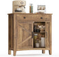 VASAGLE LIRY Collection - Buffet Cabinet, Coffee Bar Cabinet with a Drawer, Adjustable Shelf, Sideboard Storage with Cable Hole, Drawer Divider, Honey Brown UBBK341K01