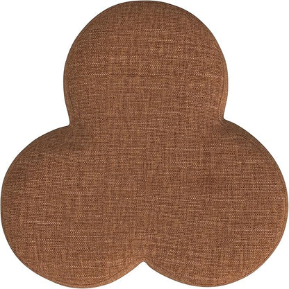 HomePop Upholstered Clover Shaped Ottoman (No Lid, Seat Only) Home Décor | Foot Rest Pouf – Rust Orange Chenille