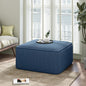 Christopher Knight Home Isa Corduroy Ottoman Footstool, Square Pouf Poufee Footrest Ottoman Large Seat, Modern Side Table for Living Room Bedroom Home Decor, Navy Blue, 30"
