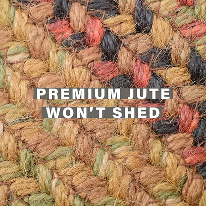 Gingerbread Brown Jute Braided Rug, 20x30 Rectangle - Perfect Country Decor for Kitchen, Entryway, Everywhere