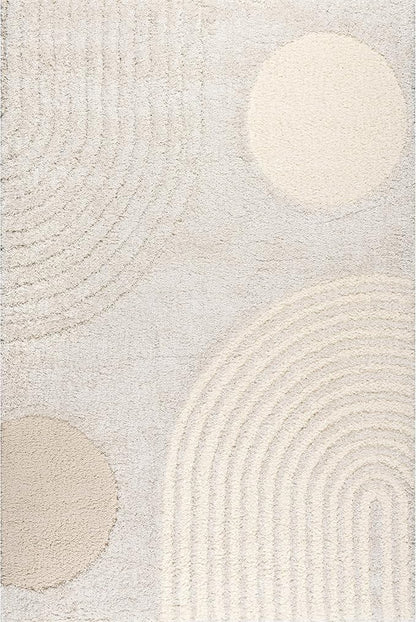 nuLOOM Gloria Abstract Shag Runner Rug, 2' 6" x 10', Beige