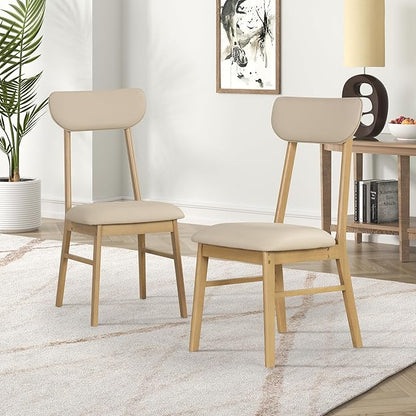 Merax 6-Piece Dining Table Set, One Table One Bench and Four Chairs, High Gloss White Tabletop with Light Oak Color