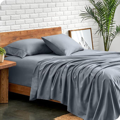 Bare Home Twin Sheet Set - 1800 Ultra-Soft Microfiber Bed Sheets - Double Brushed - Deep Pockets - Easy Fit - 3 Piece Set - Bed Sheets (Twin, Steel Blue)