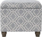 Home Decor | Upholstered MediumRectangular Storage Ottoman | Hinged Lid Ottoman with Storage for Living Room & Bedroom,Gray Geometric