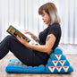 Leewadee 1-Fold Mat with Triangle Cushion – Comfortable TV Pillow, Foldable Mattress with Cushion Made of Kapok, 30 x 20 inches, Light Blue