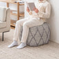 Anji Mountain 100% Handmade & Handcrafted Comfortable Home Décor Pouf Ottoman Footrest for Living Room, Bedroom, Nursery, Kidsroom, Patio Furniture - (19" x 19" x 17"- Warm Gray)