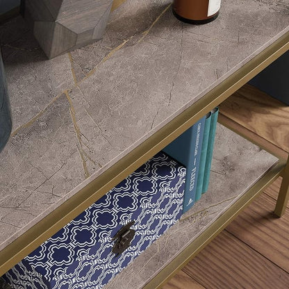 Sauder International Lux Open Shelving, Deco Stone Finish